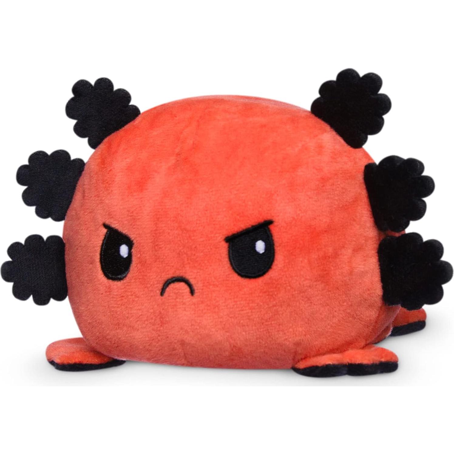 Axolote de Peluche Reversible TeeTurtle - Rojo Enojado - 10 cm