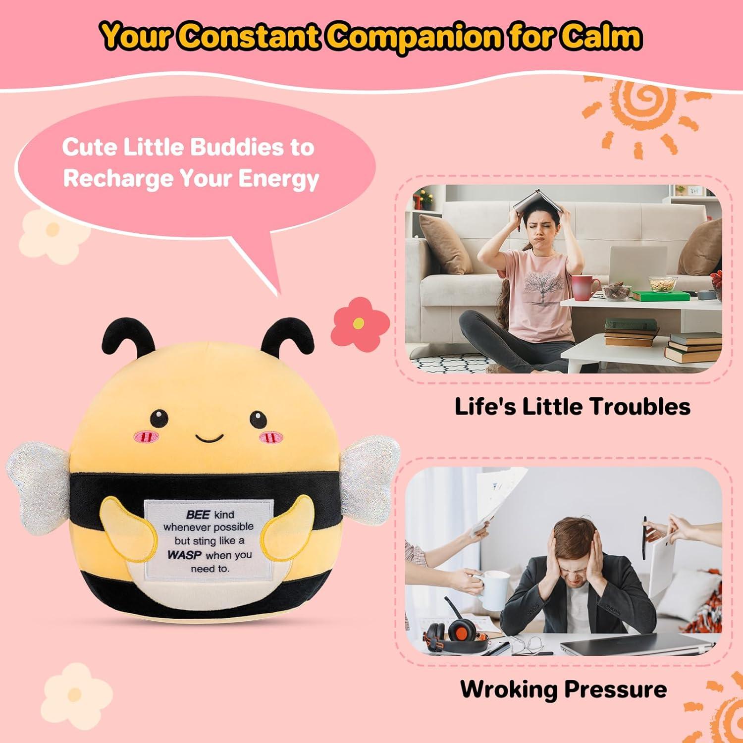 Abeja de Peluche TOYSYM 25.4 cm con Mensaje Motivacional