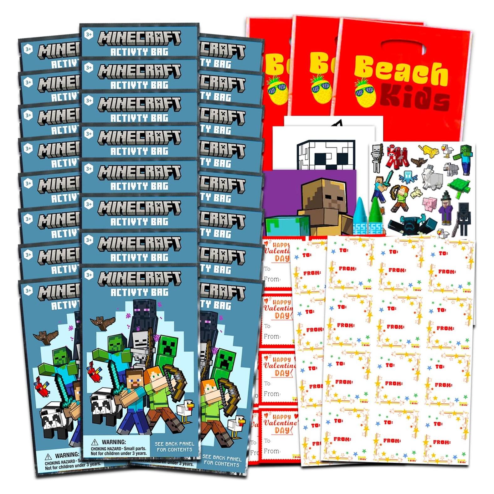 Paquete San Valentín Minecraft - 24 Mini Libros y Stickers