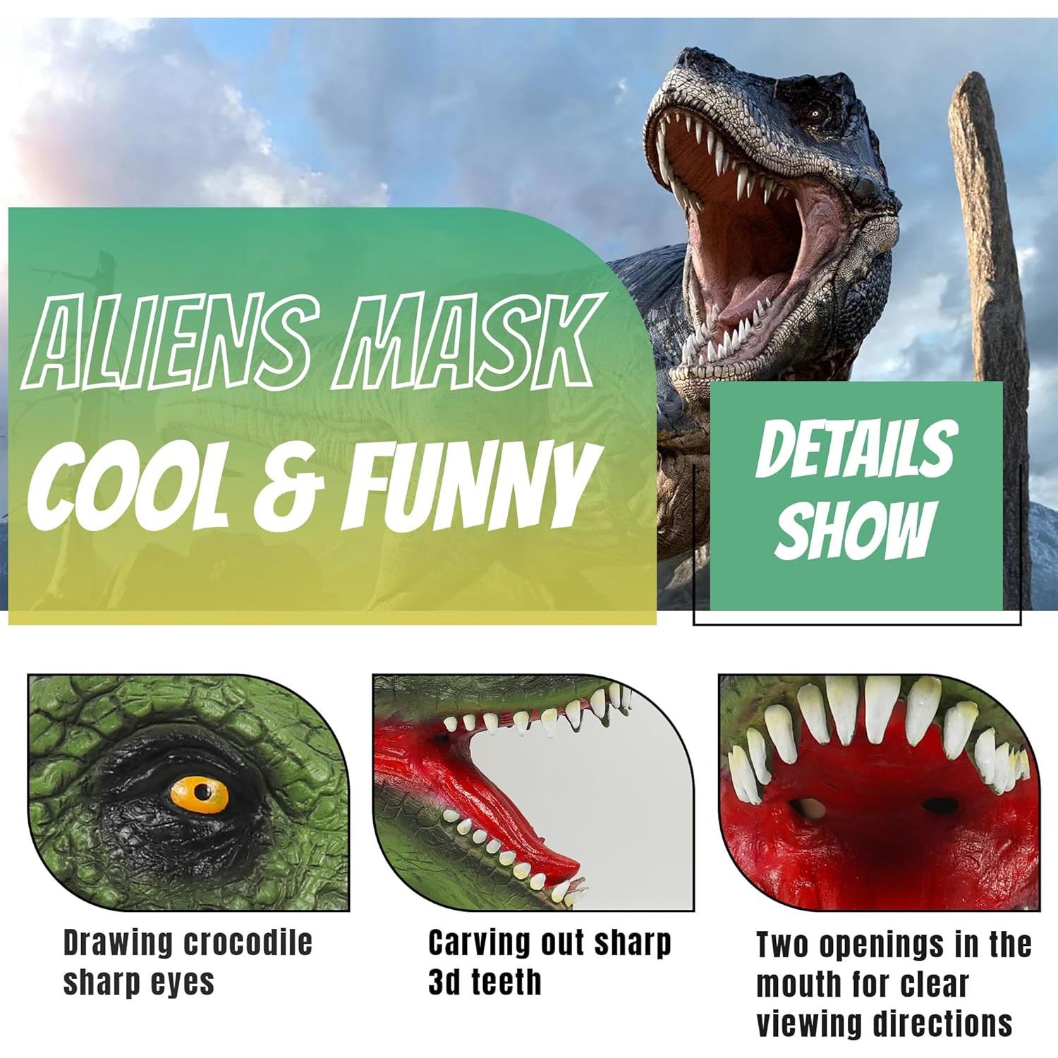 Máscara de Dinosaurio Realista de Láttex para Adultos - Accesorio de Disfraz