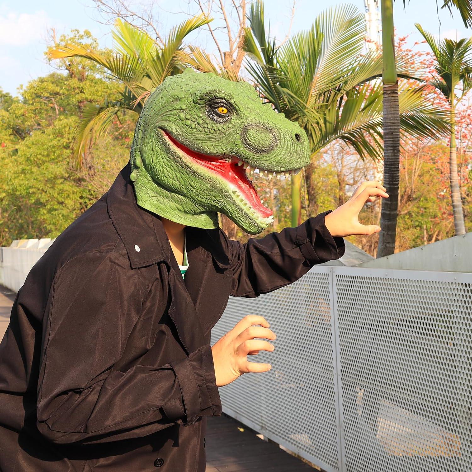 Máscara de Dinosaurio Realista de Láttex para Adultos - Accesorio de Disfraz