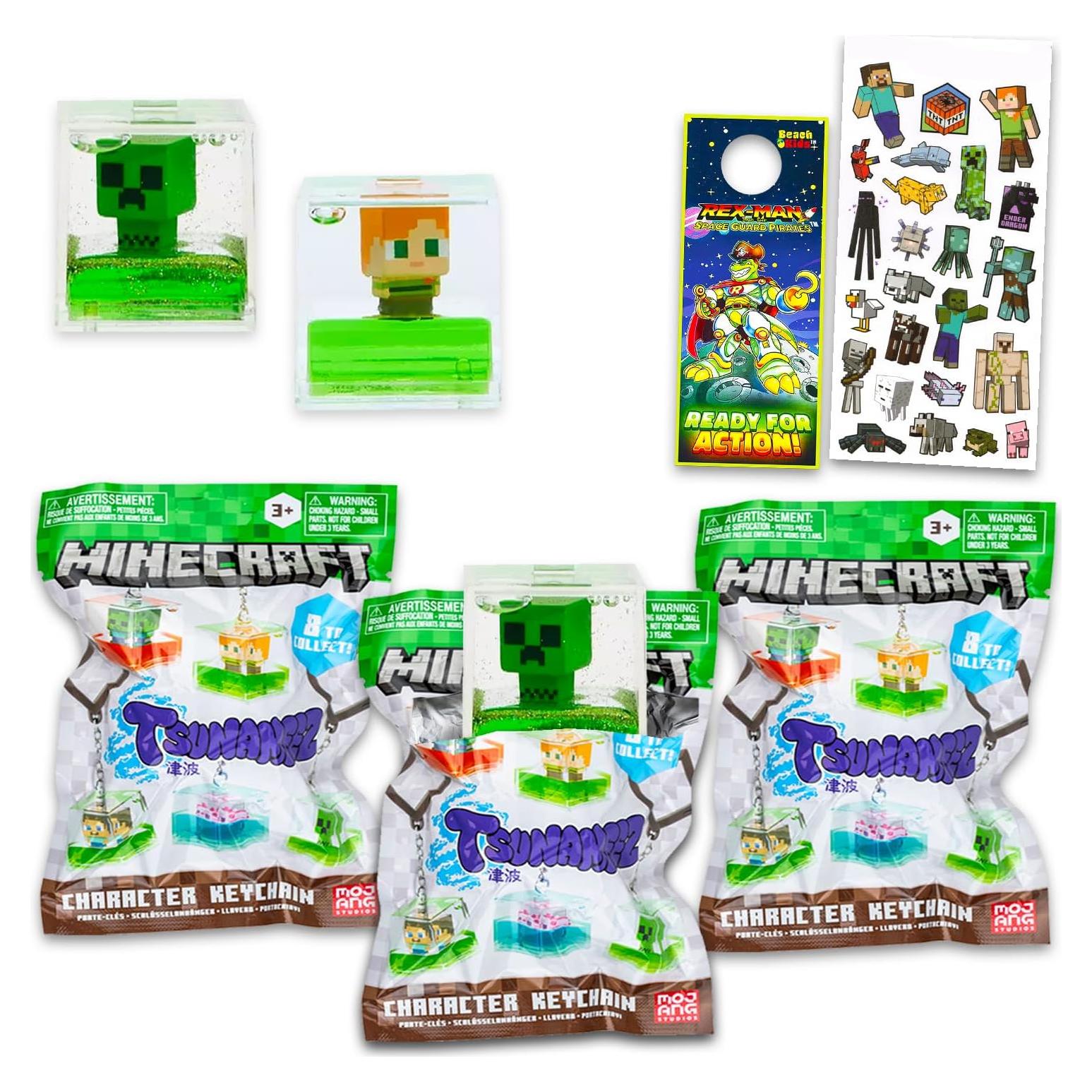 Bolsa Sorpresa Llavero Tsunameez Minecraft - 3 Piezas