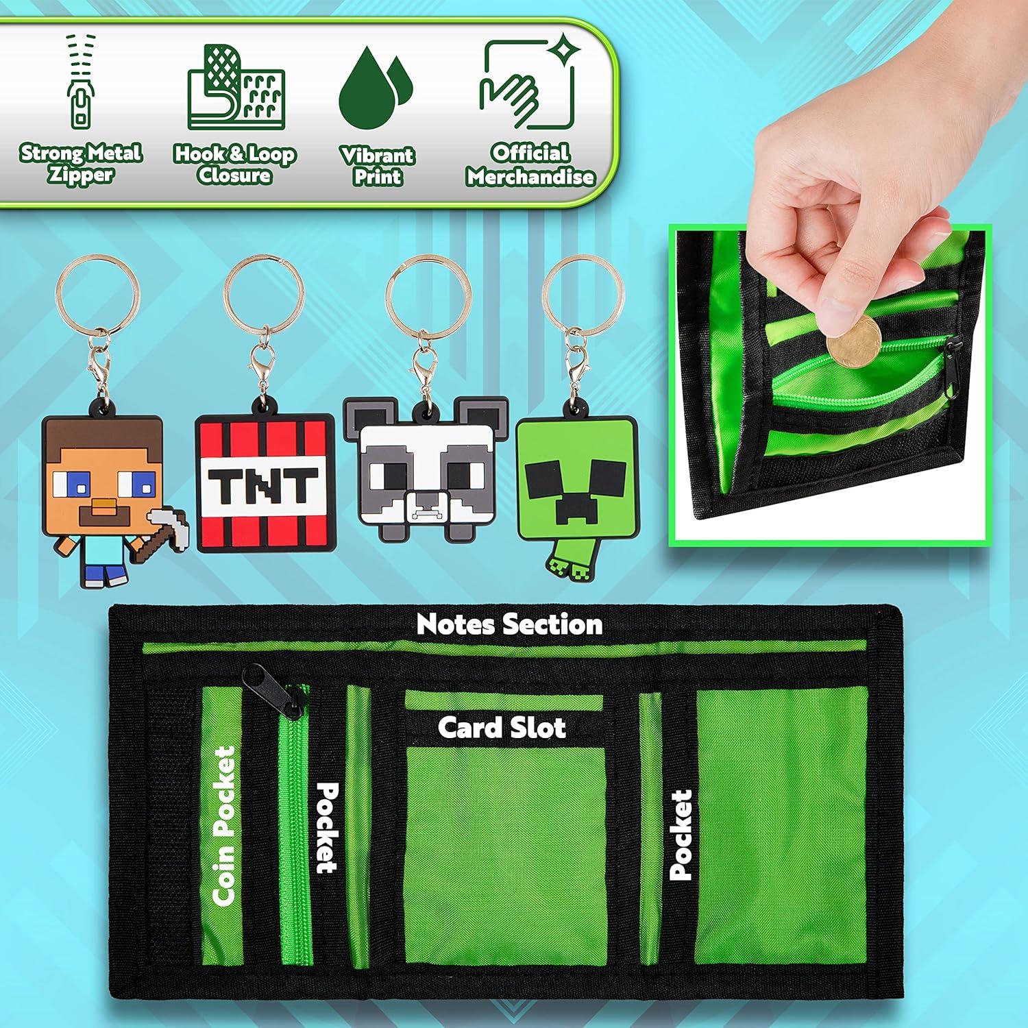 Cartera Minecraft para Niños con Ranuras y Bolsillo Cierre