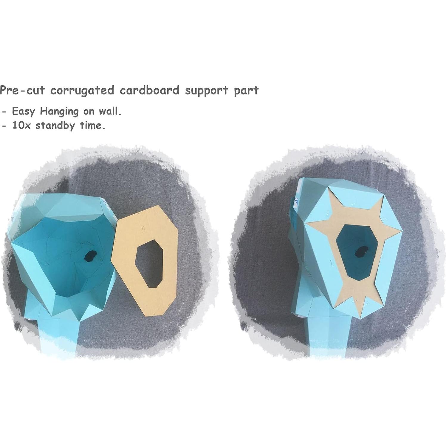 Trofeo de Tyrannosaurus rex DIY - Escultura de Papel 3D Verde