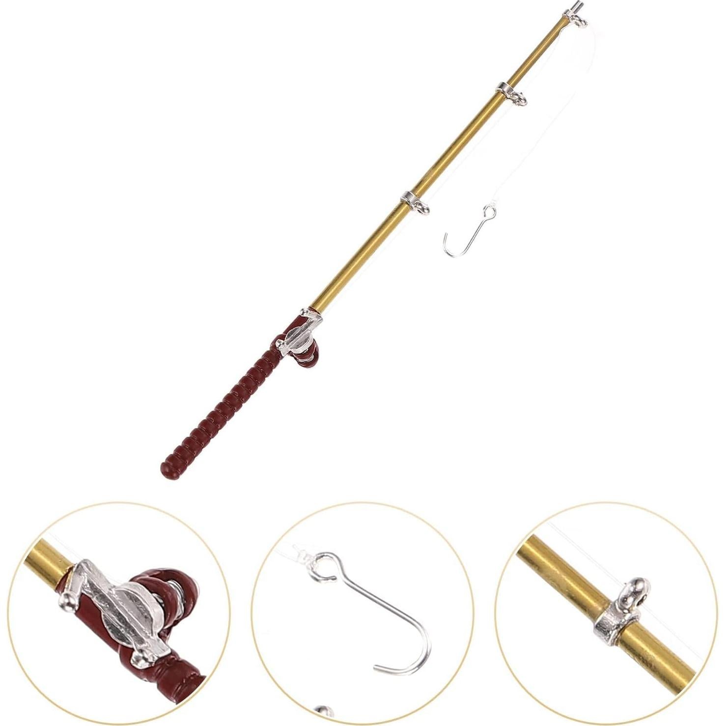 Caña de Pescar Miniatura 1:12 Cauaoa - Accesorio Casa de Muñecas