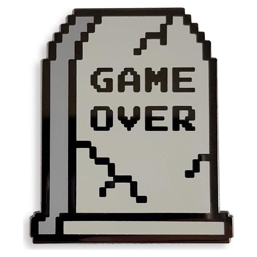 Pin de Esmalte 8-Bit Tumba Game Over Pinsanity 3.5cm