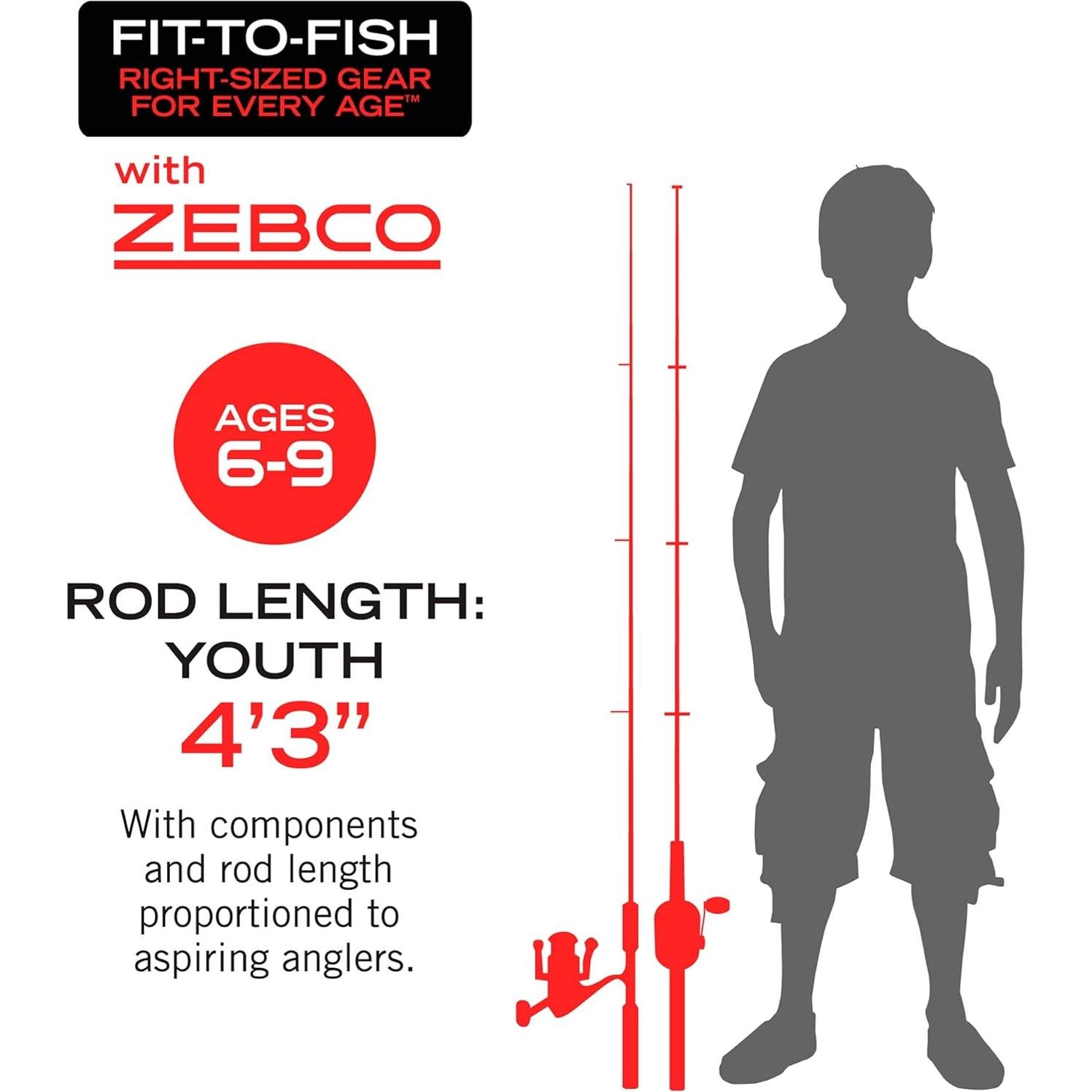 Combo de Caña de Pesca y Carrete Spincast Zebco Splash Jr. 1.22m