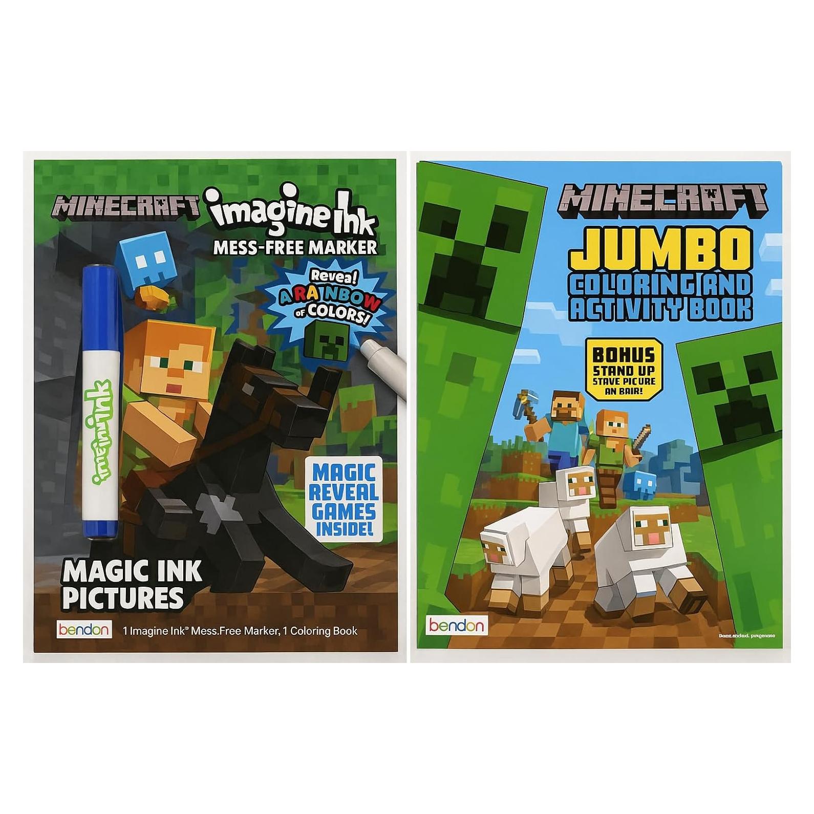 Paquete de Libros para Colorear Minecraft Imagine Ink - 2 Libros