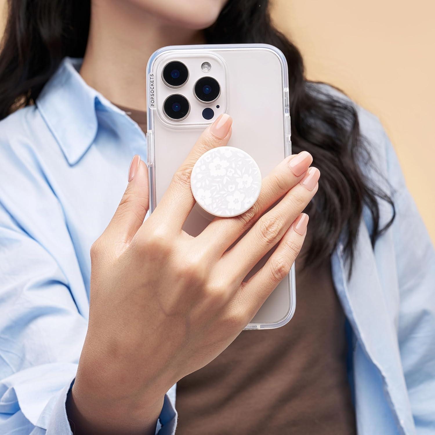 PopSockets Agarre Adhesivo para Teléfono Blanco Fresco