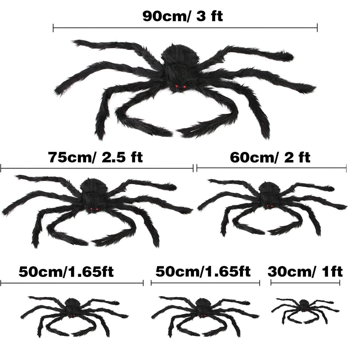 Decoraciones de Arañas de Halloween Baisoo - Paquete de 6 Arañas Realistas