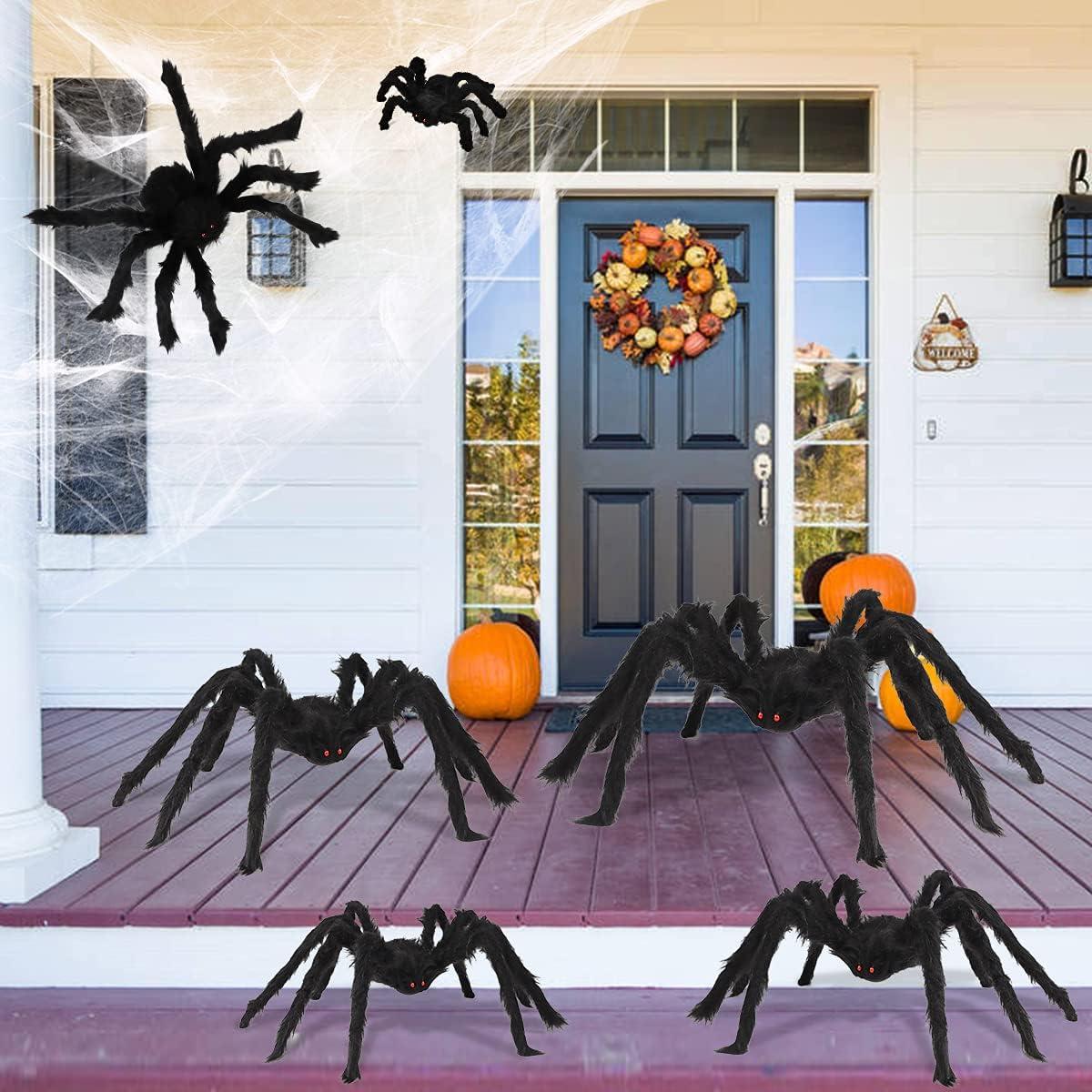 Decoraciones de Arañas de Halloween Baisoo - Paquete de 6 Arañas Realistas