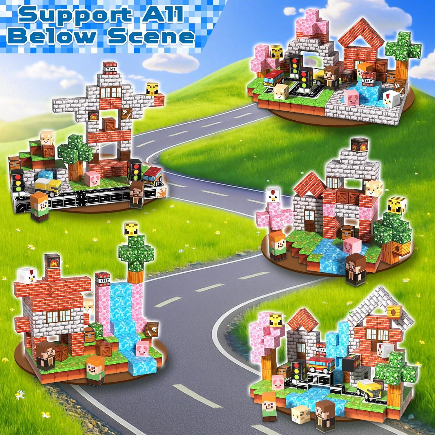 200 Bloques Magnéticos de Construcción Magnetopia - Juguetes para Niños 3-12 Años