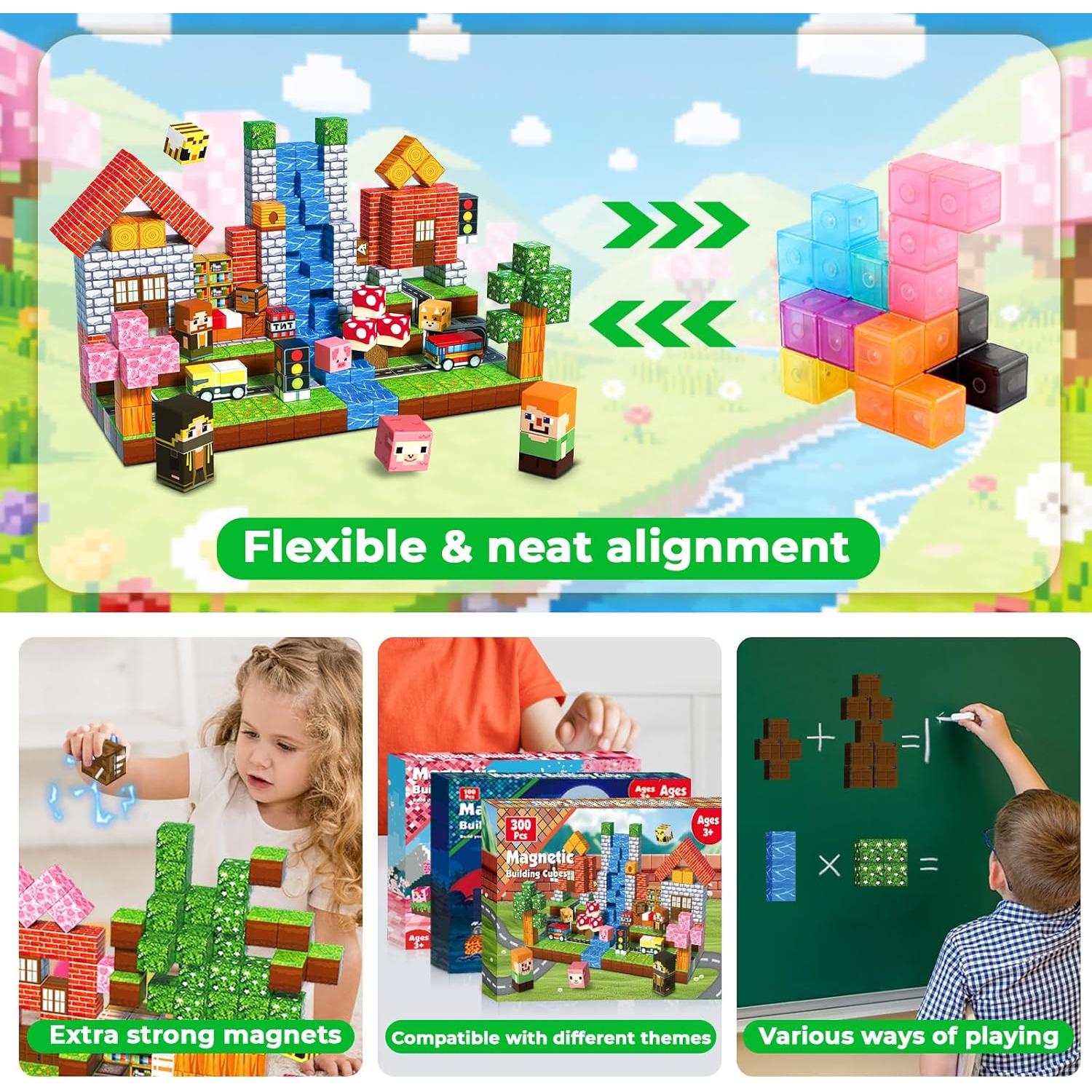 300 Piezas Bloques Magnéticos Magneverse para Niños 3+