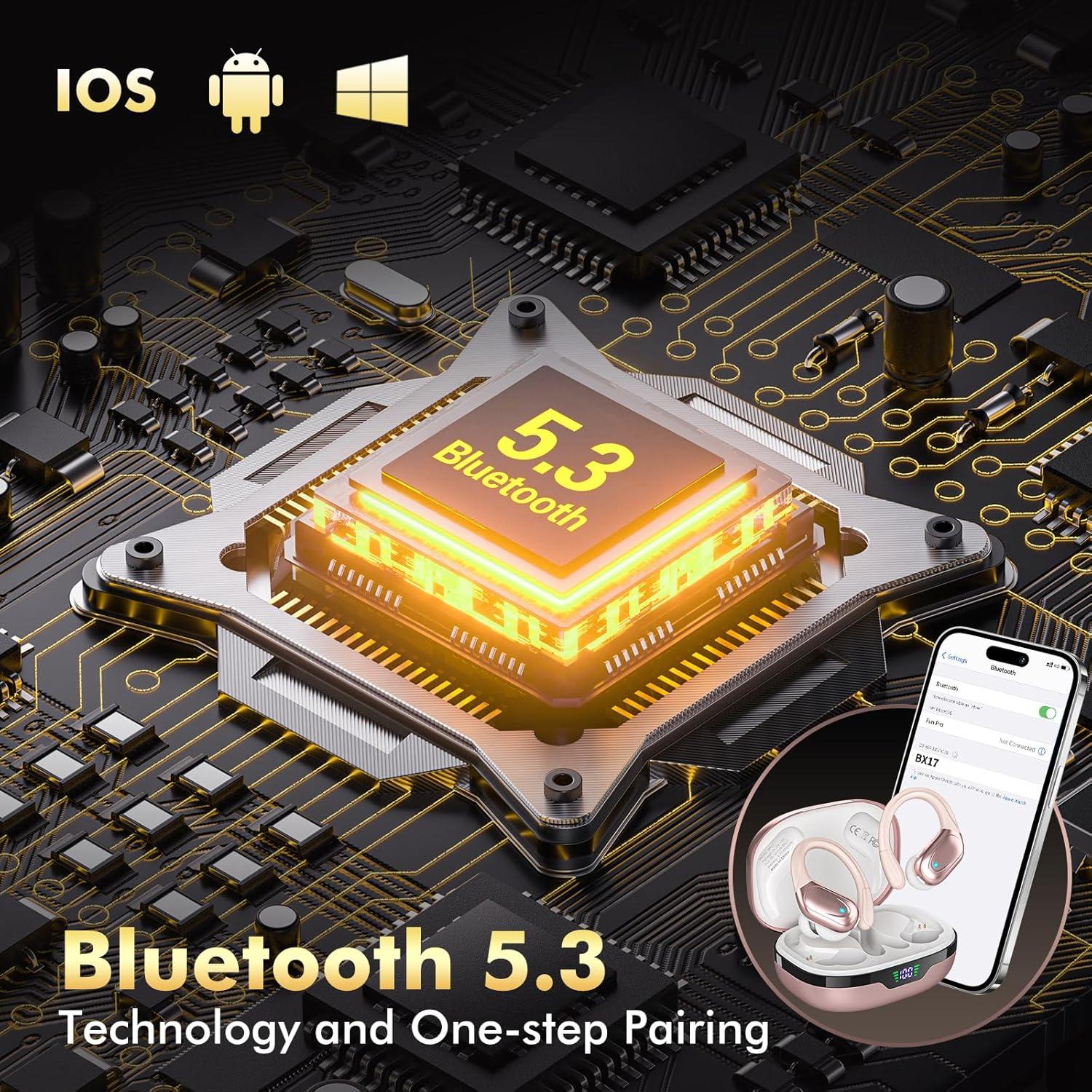 Auriculares Inalámbricos HAOYUYAN BX17 Bluetooth 5.3 IPX7 80h