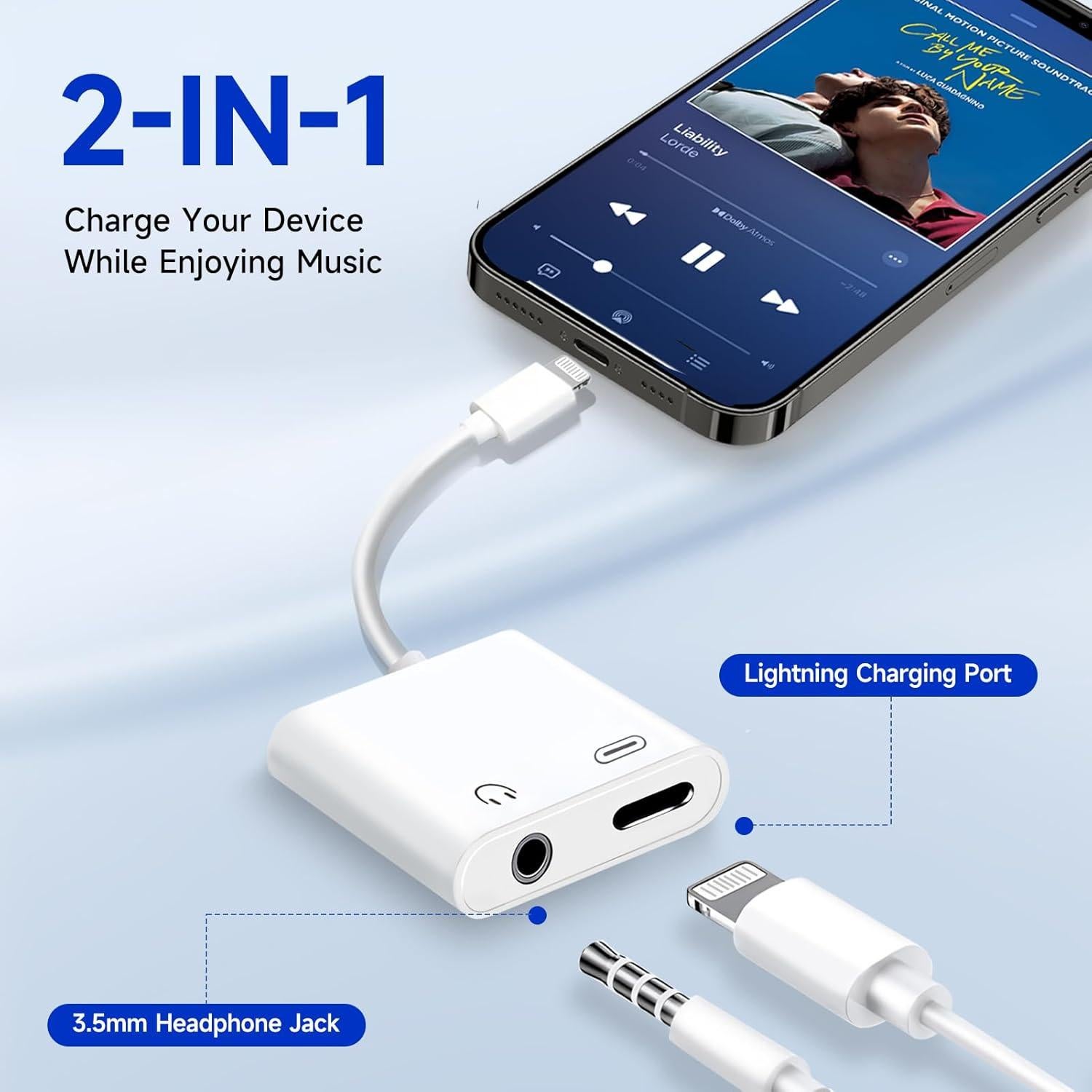 Adaptador de Carga y Audio 2 en 1 Seulliya para iPhone