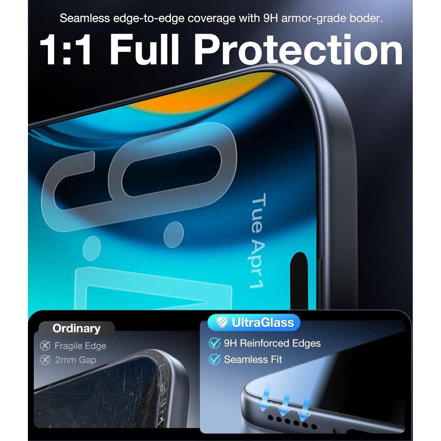 Protector de Pantalla Privado UltraGlass 9H para iPhone 17 Pro Max