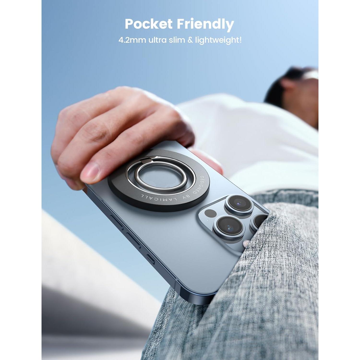 Anillo Magnético Lamicall para Teléfono MagSafe Negro