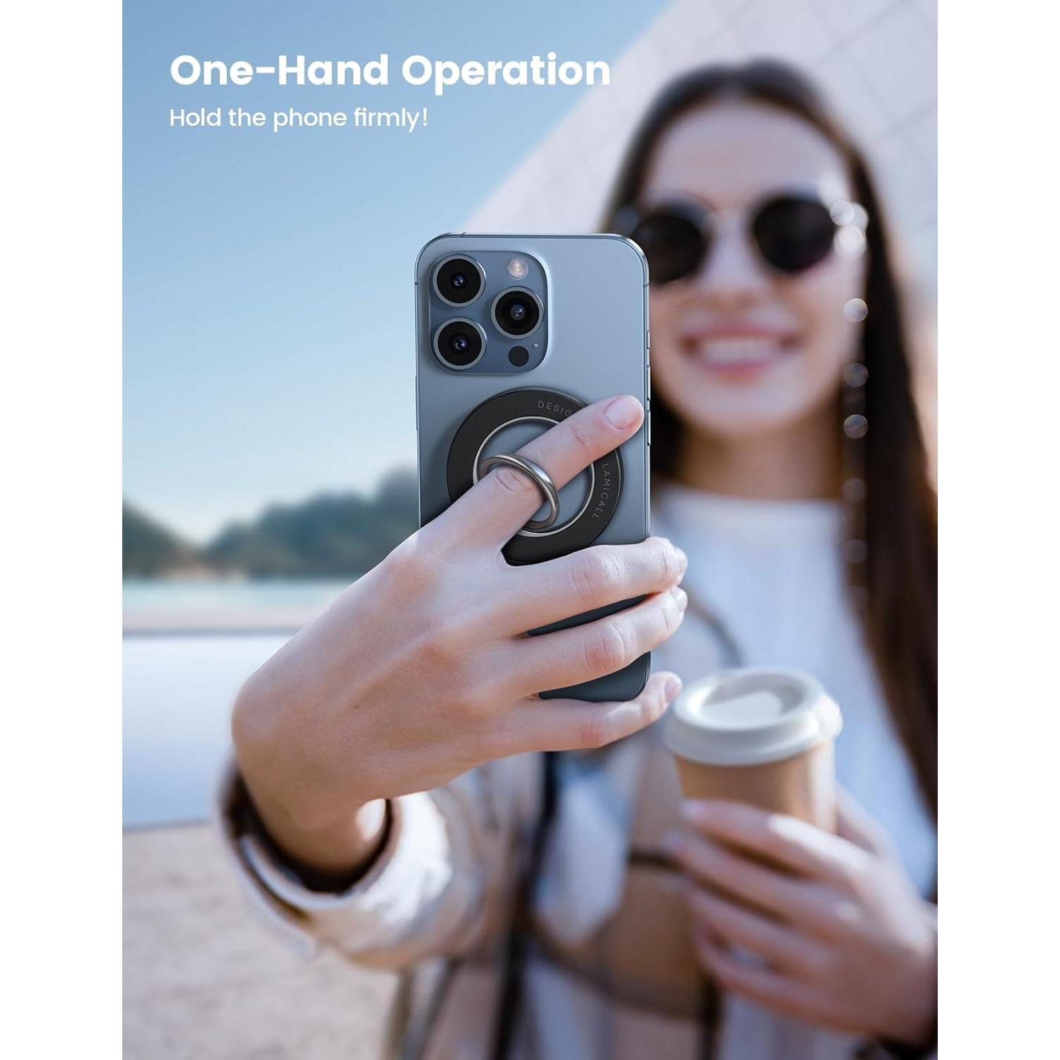 Anillo Magnético Lamicall para Teléfono MagSafe Negro