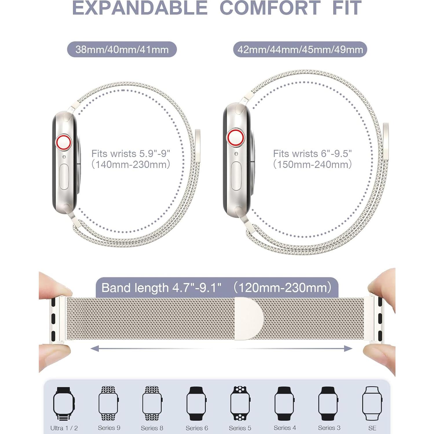 Banda de Acero Inoxidable BRG para Apple Watch 38-49mm