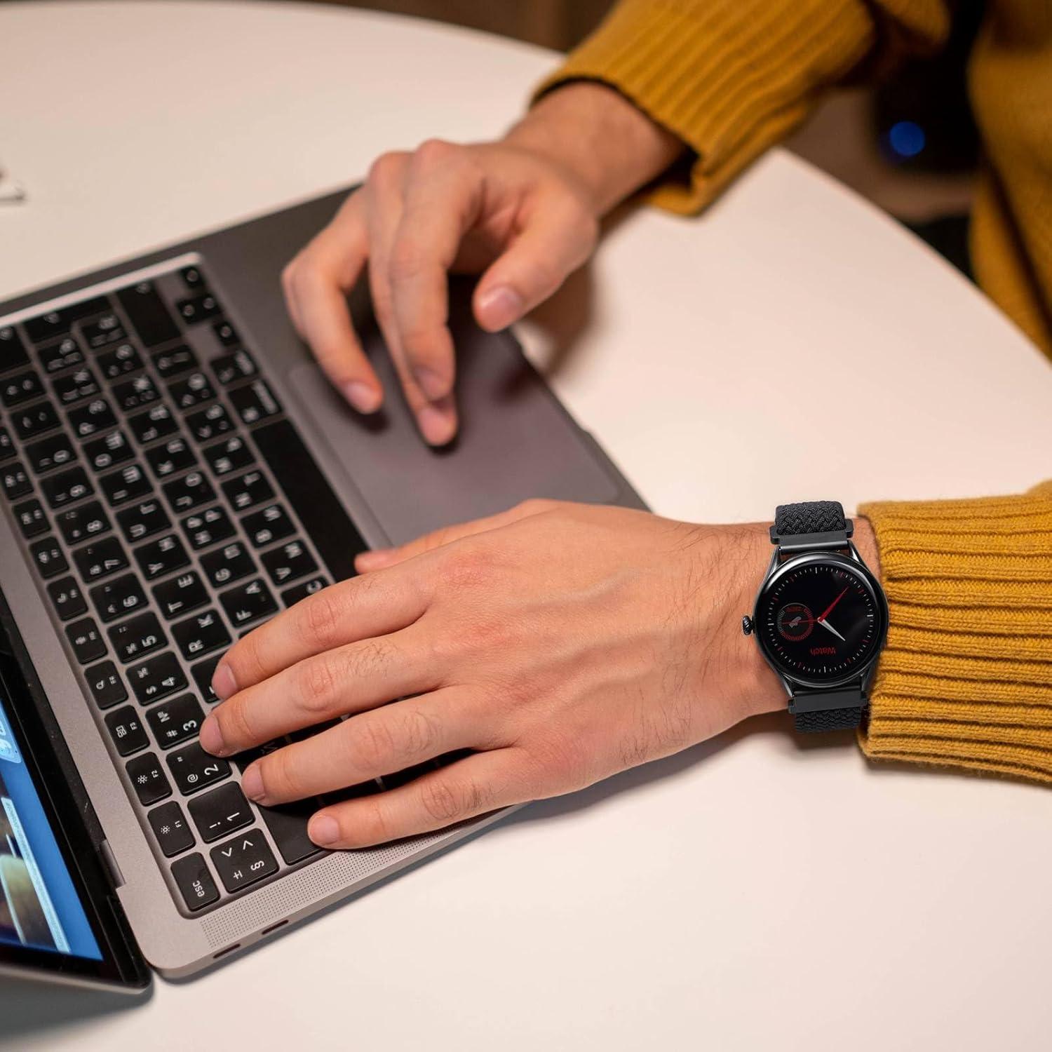 Correa de Reloj Nylon Tramada WOCCI 22mm Negro Ajustable