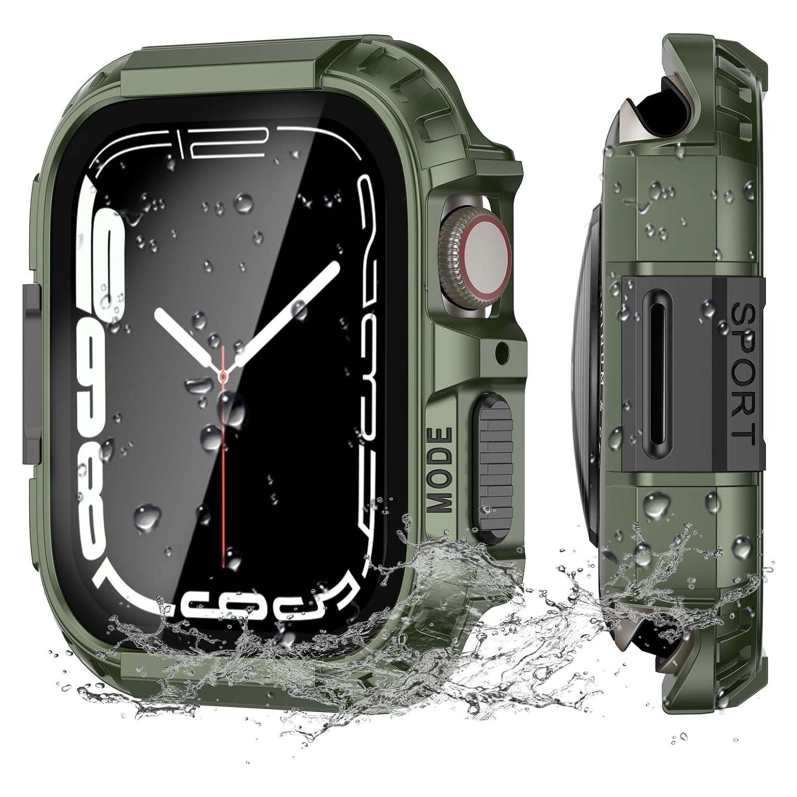 Funda Impermeable YIJDACASE para Apple Watch 44mm con Cristal Templado