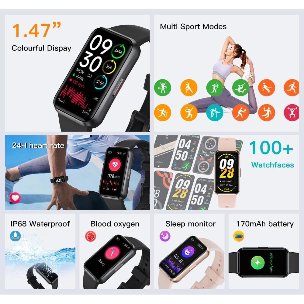 Rastreador de Fitness USMECBL con Monitoreo de Salud 24/7