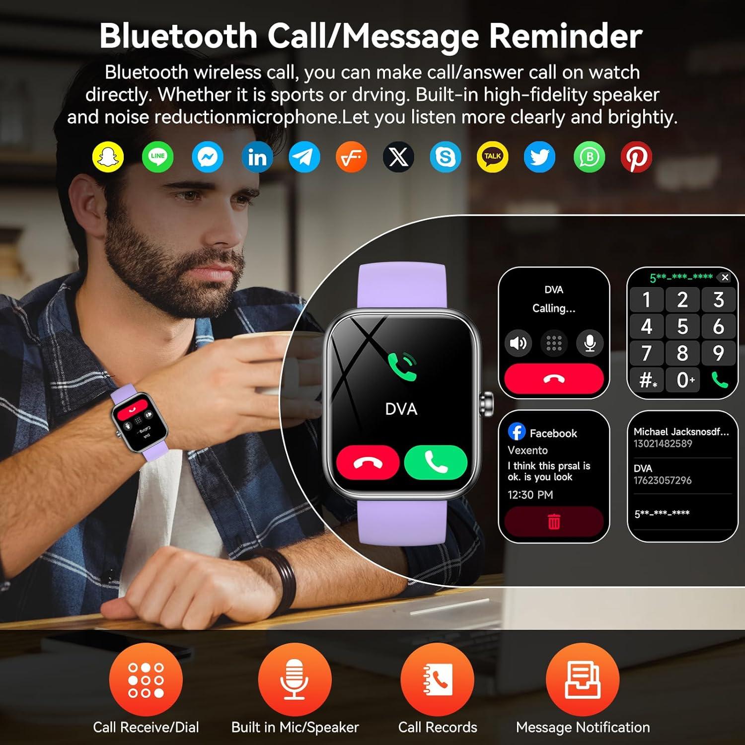 Reloj Inteligente BOOOMIC IDW25 con Alexa, Pantalla 4.65 cm