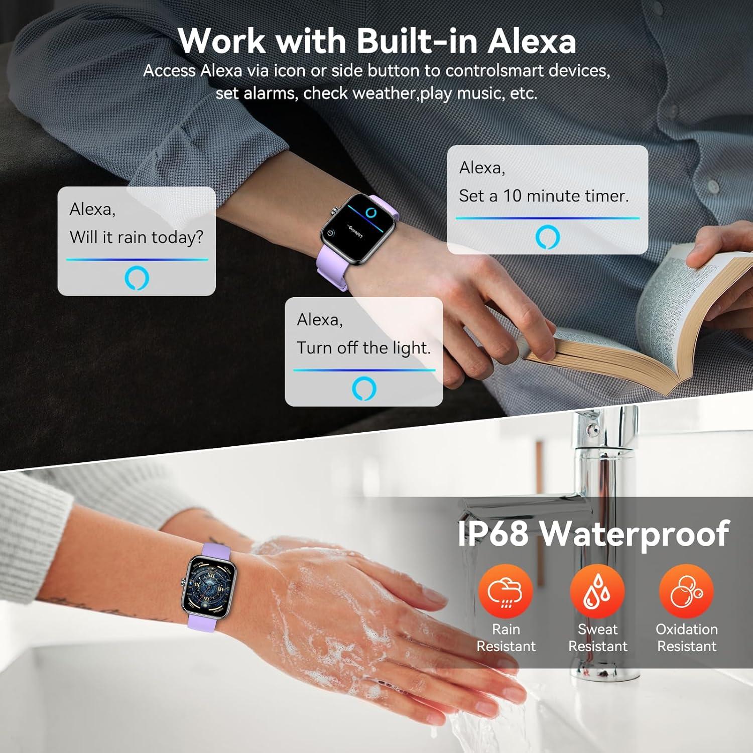 Reloj Inteligente BOOOMIC IDW25 con Alexa, Pantalla 4.65 cm