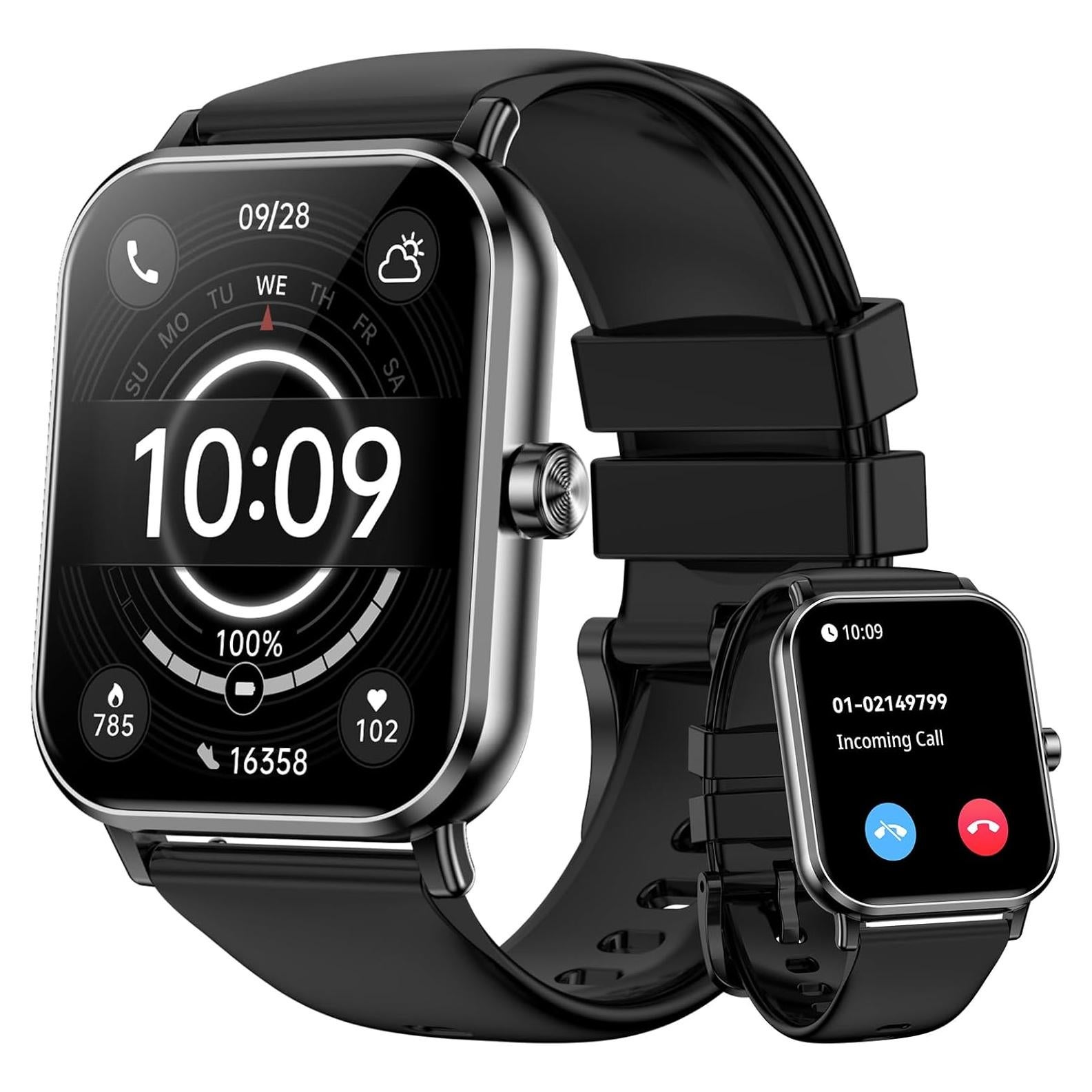 Reloj Inteligente QONBINK TG38 Negro 1.85" HD Fitness IP68