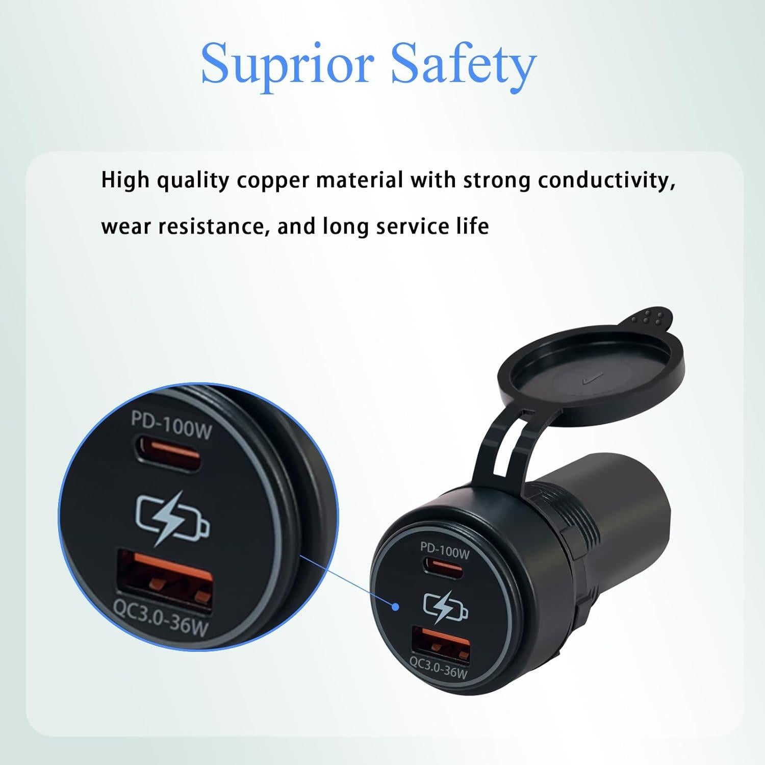 Cargador de coche USB dual 100W BANDC PD QC3.0 12V/24V