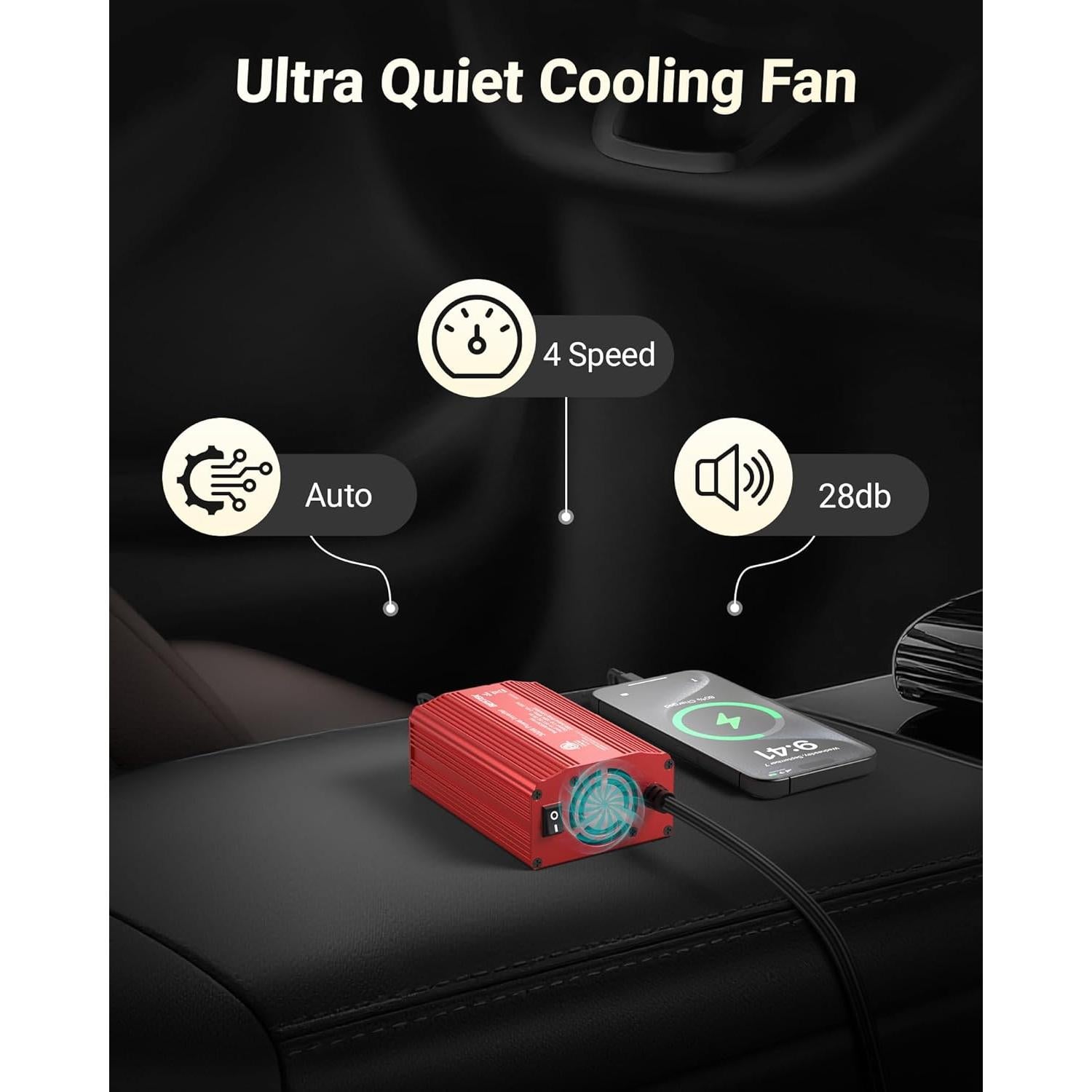 Inversor de Potencia BESTEK 300W DC 12V a AC 110V con USB