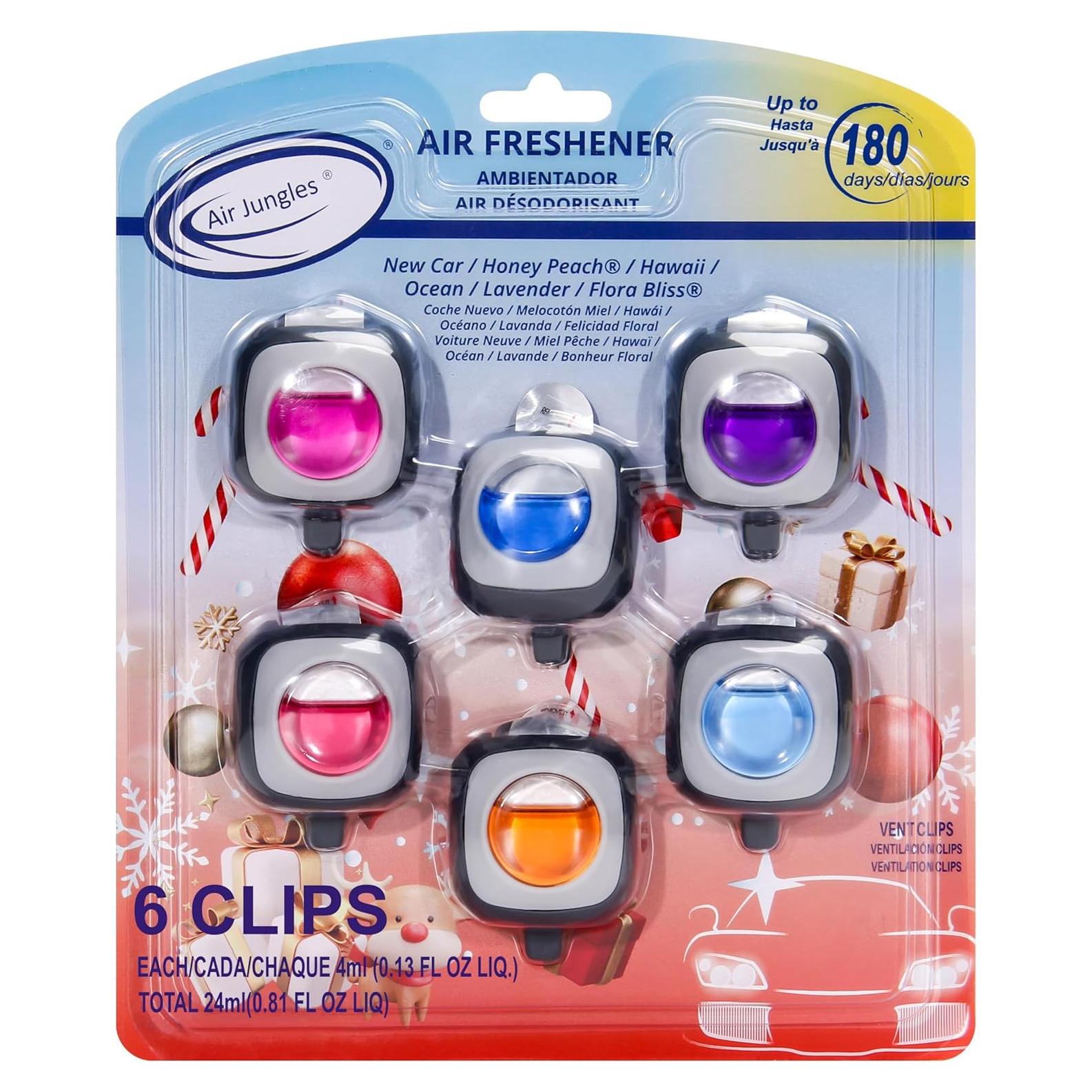 Aromatizantes de Aire para Auto Air Jungles Clip 6 Piezas