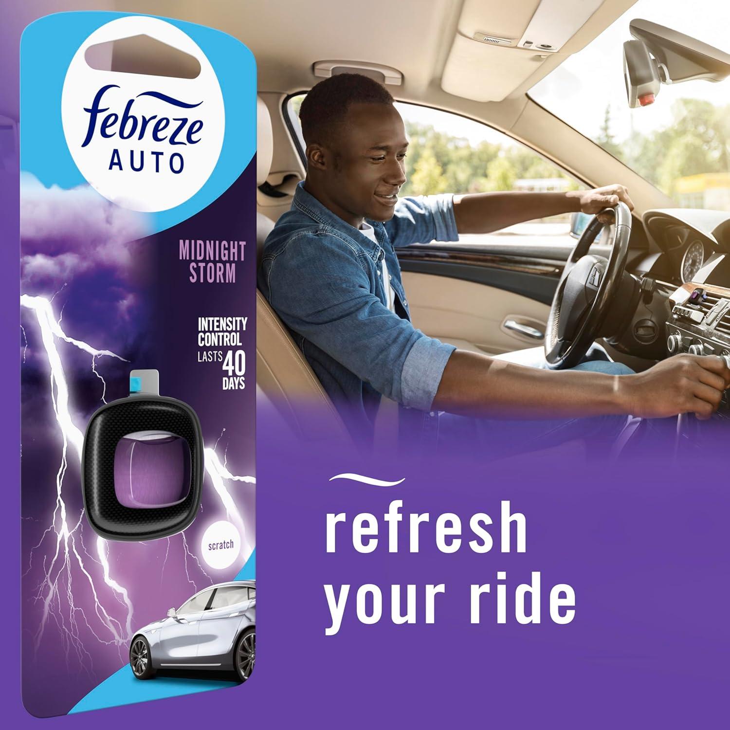 Febreze AUTO Ambientador Clip Ventilación Tormenta Medianoche 8 Unid