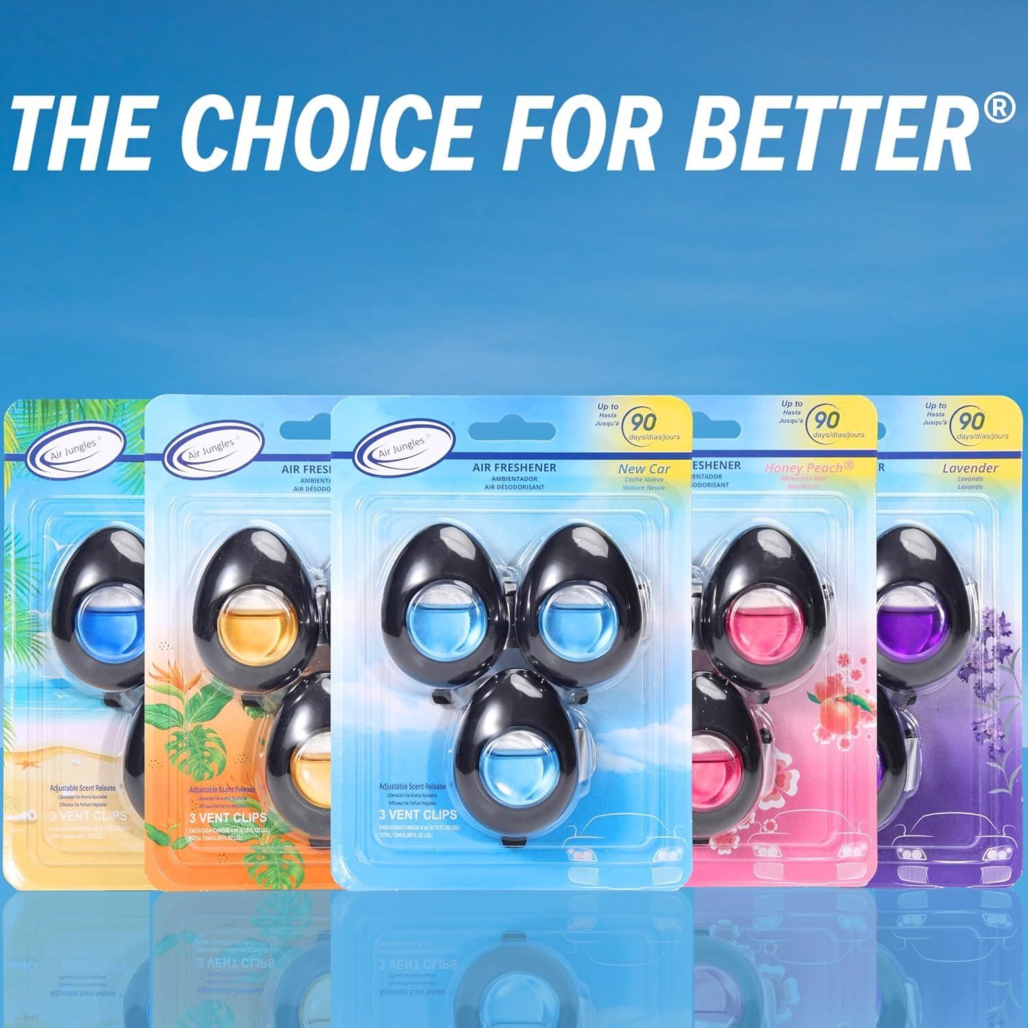 Ambientador de Aire para Auto Air Jungles Clip Ventilación 3 Pzs