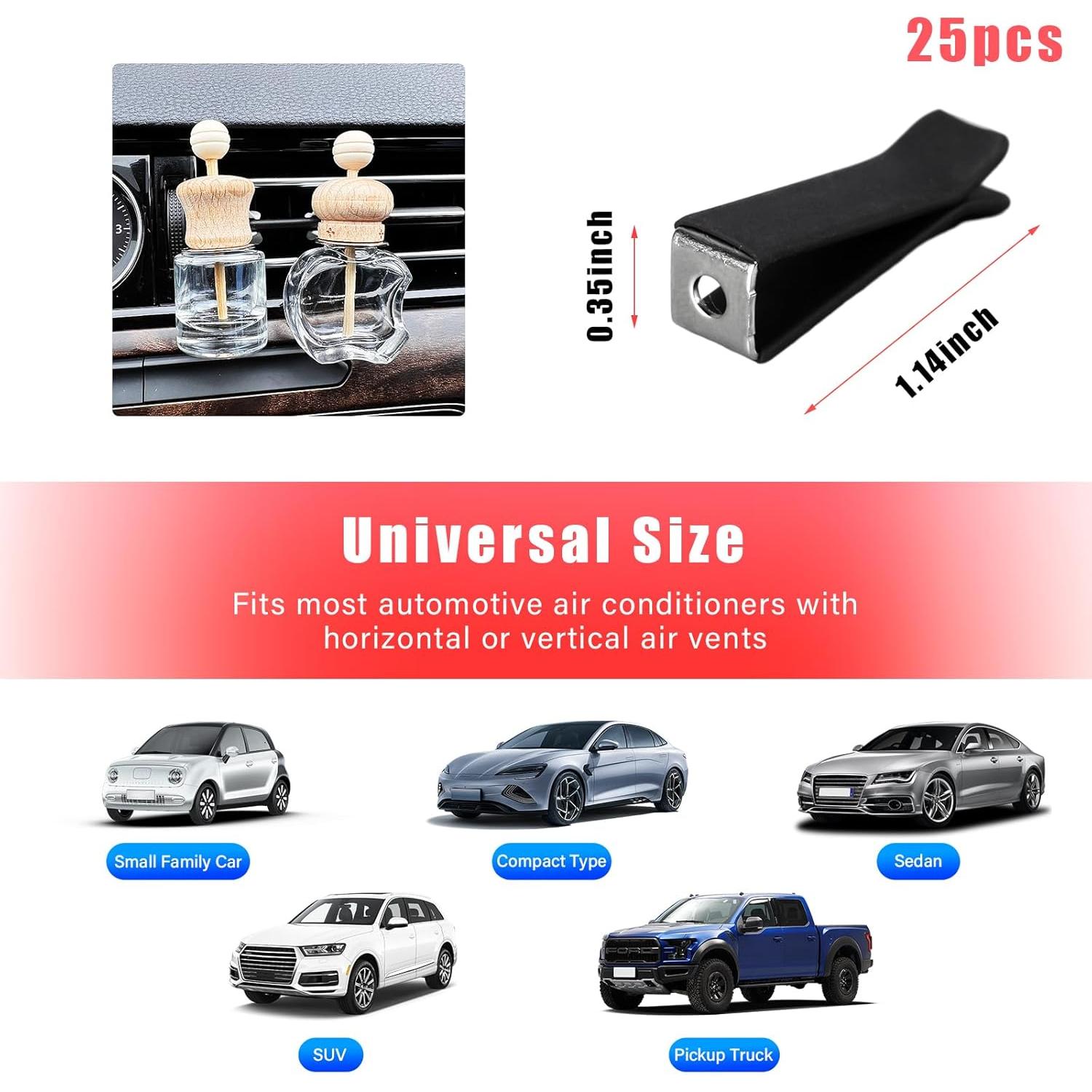 Clips de Ventilación de Aire Augeny 25 PCS Universal Negro