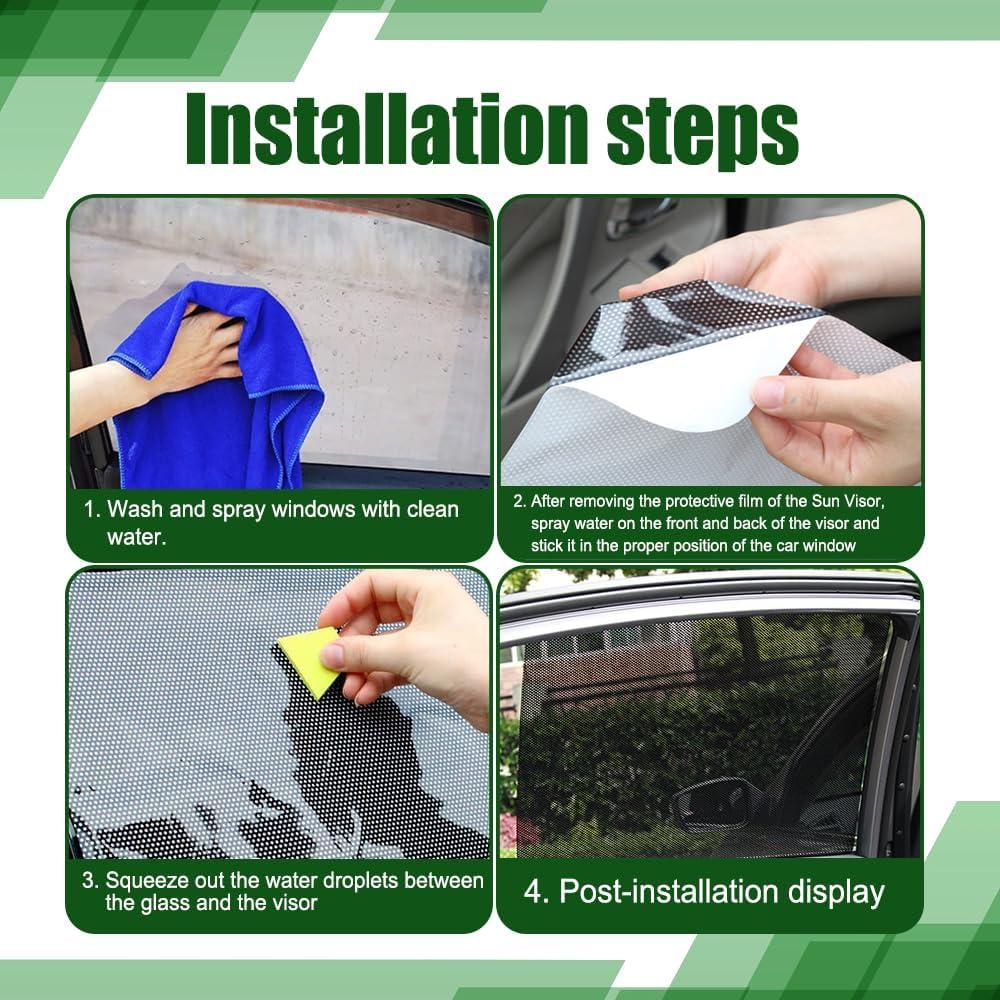 4 Protectores Solares para Ventana Lateral de Coche PACLVIO