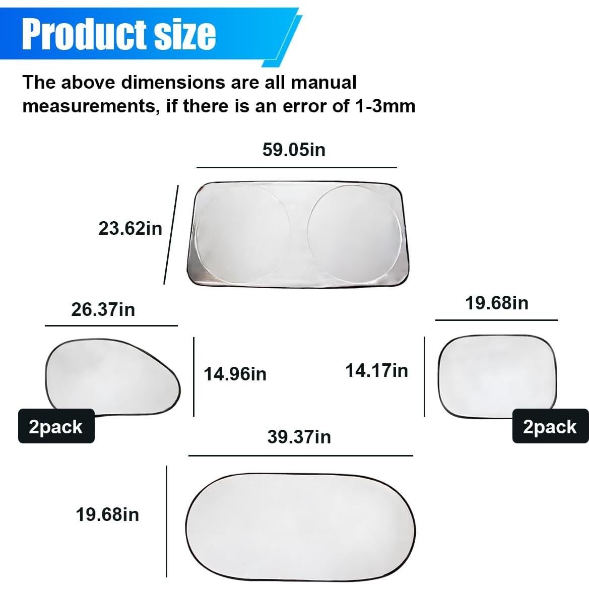 Protector Solar Parabrisas Coche DUSCOKE 6 Piezas UV