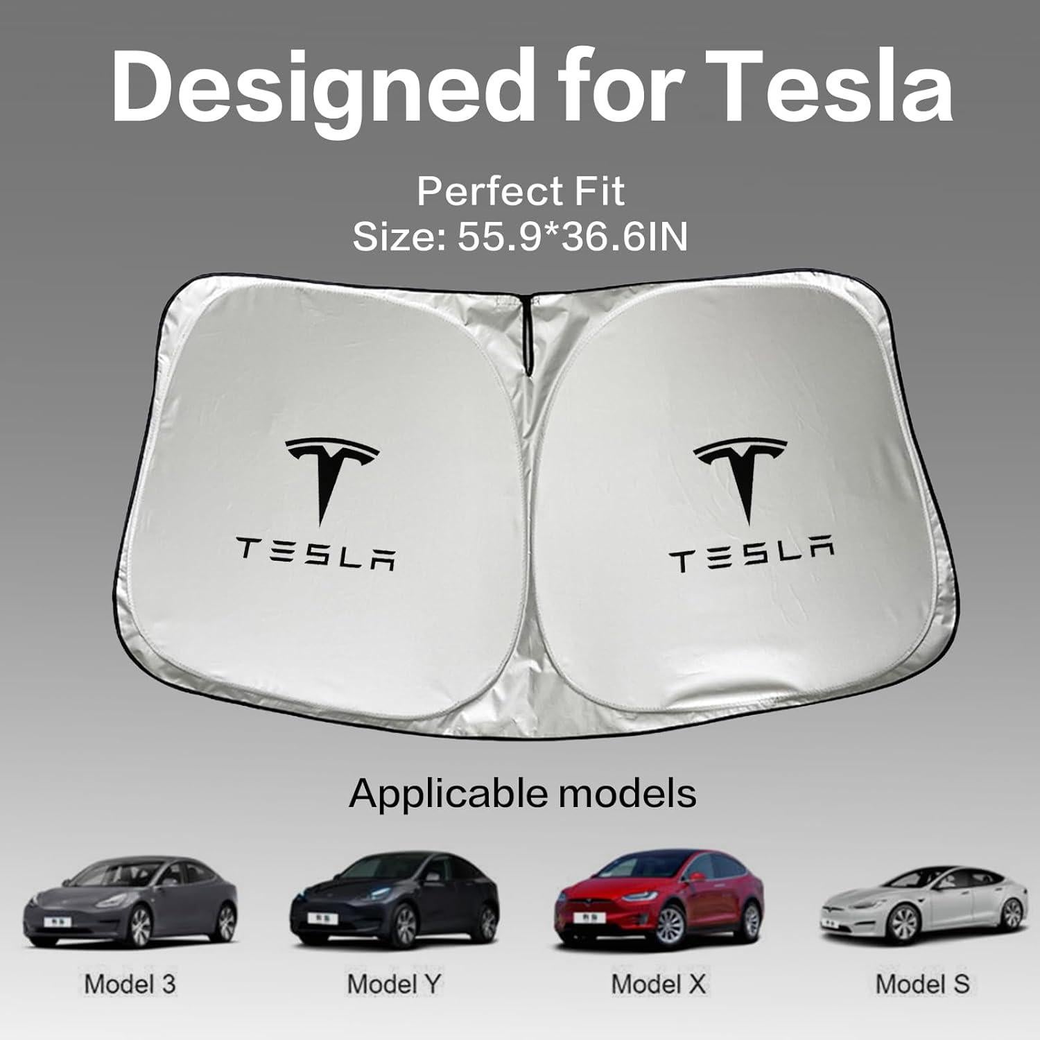 Protector Solar 300T YOYGAG para Tesla Model Y y 3 Negro