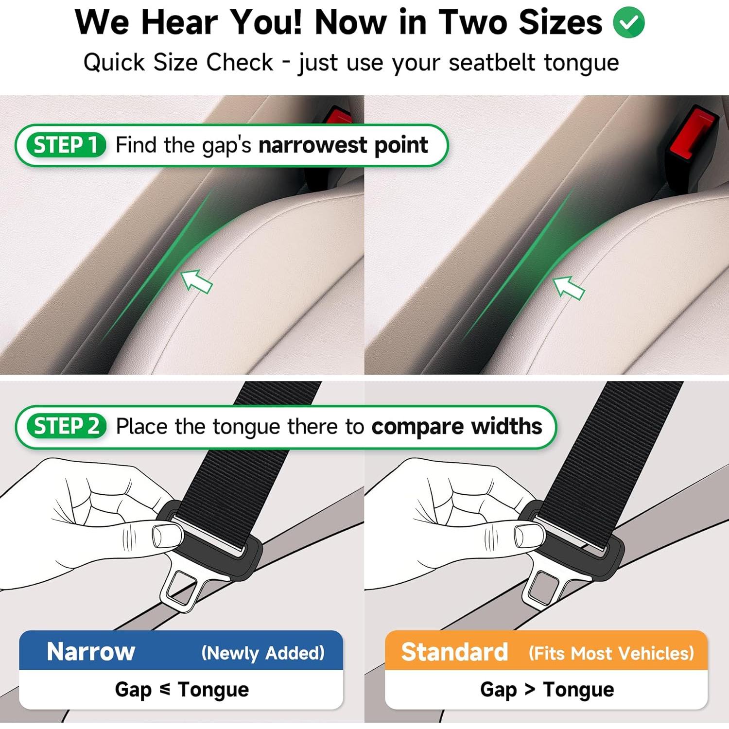 Relleno Espacio entre Asientos Givifive Estrecho Negro 2 Piezas