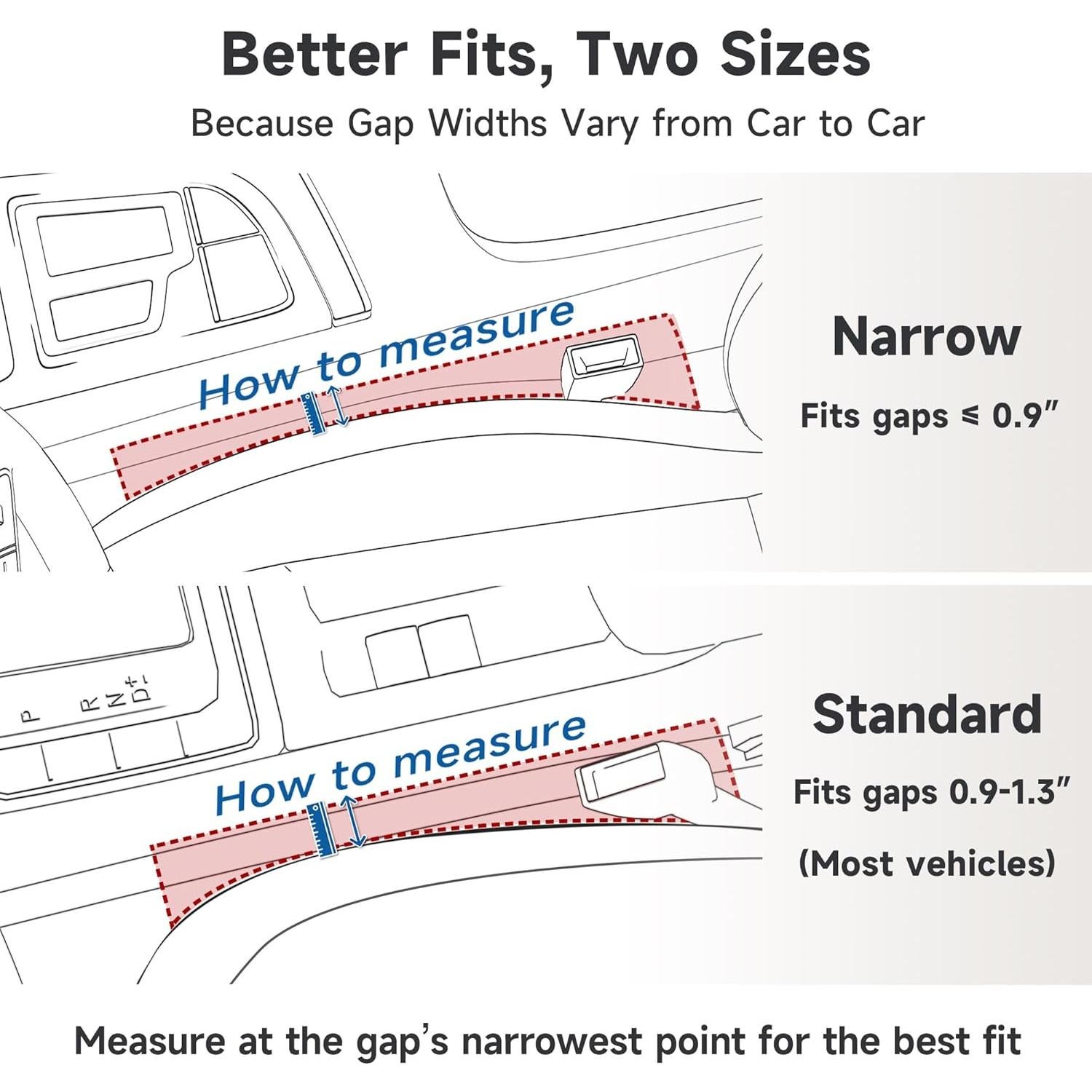 Relleno Espacio entre Asientos Givifive Estrecho Negro 2 Piezas