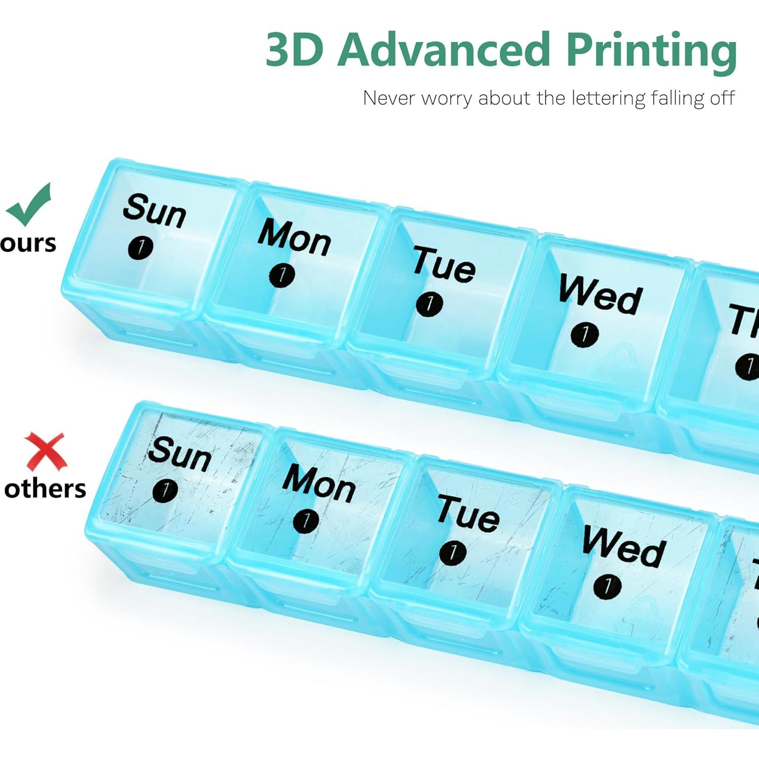 Organizador de Pastillas Mensual XL Furain 28 Días 4 Semanas