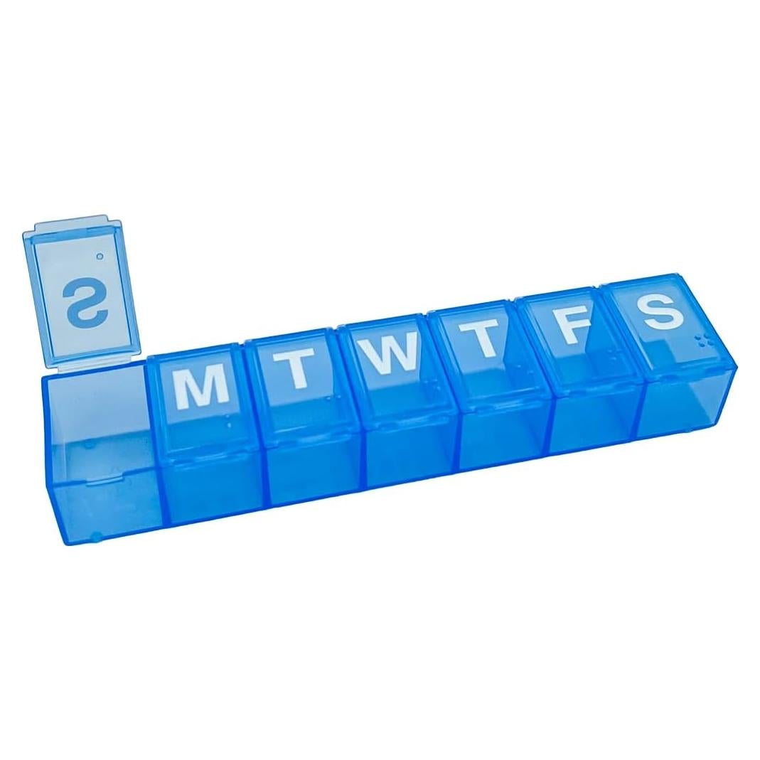 Organizador de Pastillas Semanal Amazon Basic Care Azul