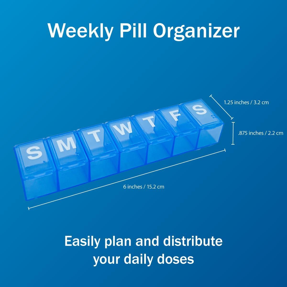 Organizador de Pastillas Semanal Amazon Basic Care Azul