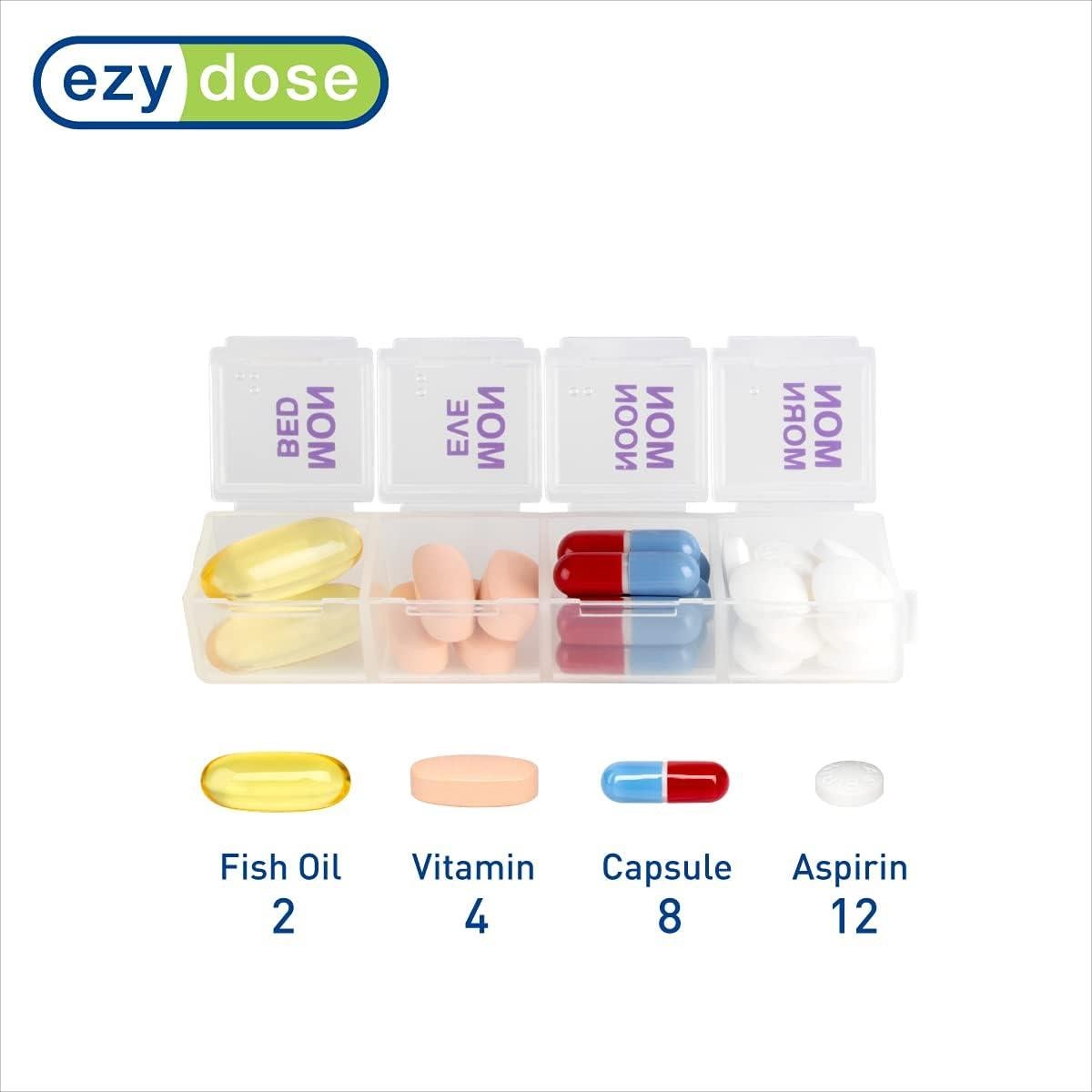 Organizador Semanal de Pastillas Ezy Dose 7 Días 4 Dosis