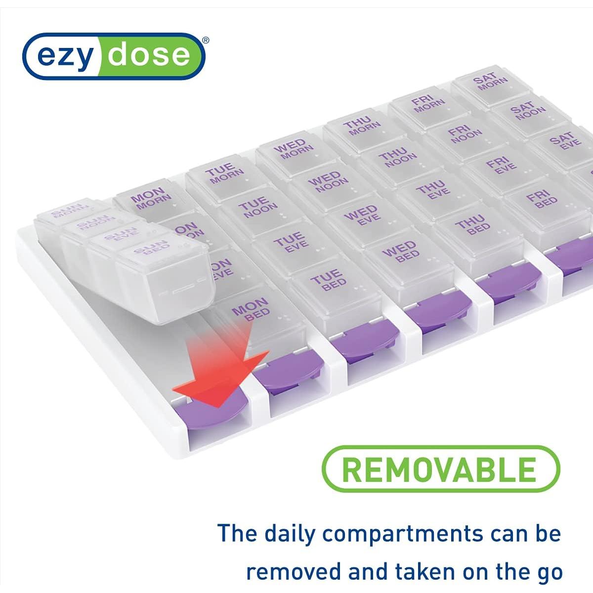 Organizador Semanal de Pastillas Ezy Dose 7 Días 4 Dosis