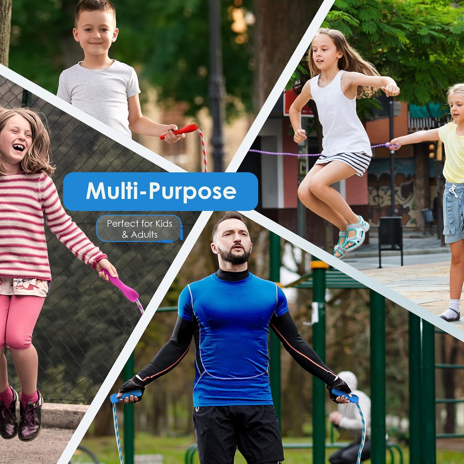 Cuerda de Salto RamPro 2.13m Nylon Multicolor para Fitness