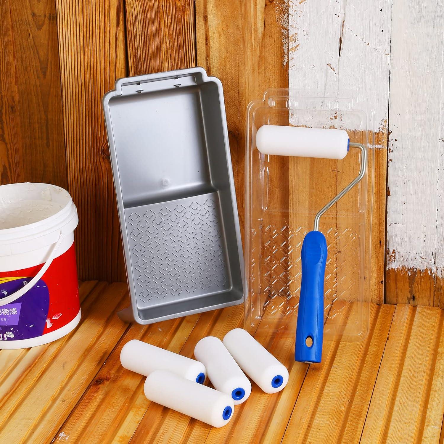 Kit de Rodillo de Pintura de Espuma Mister Rui 4" - 8 Piezas