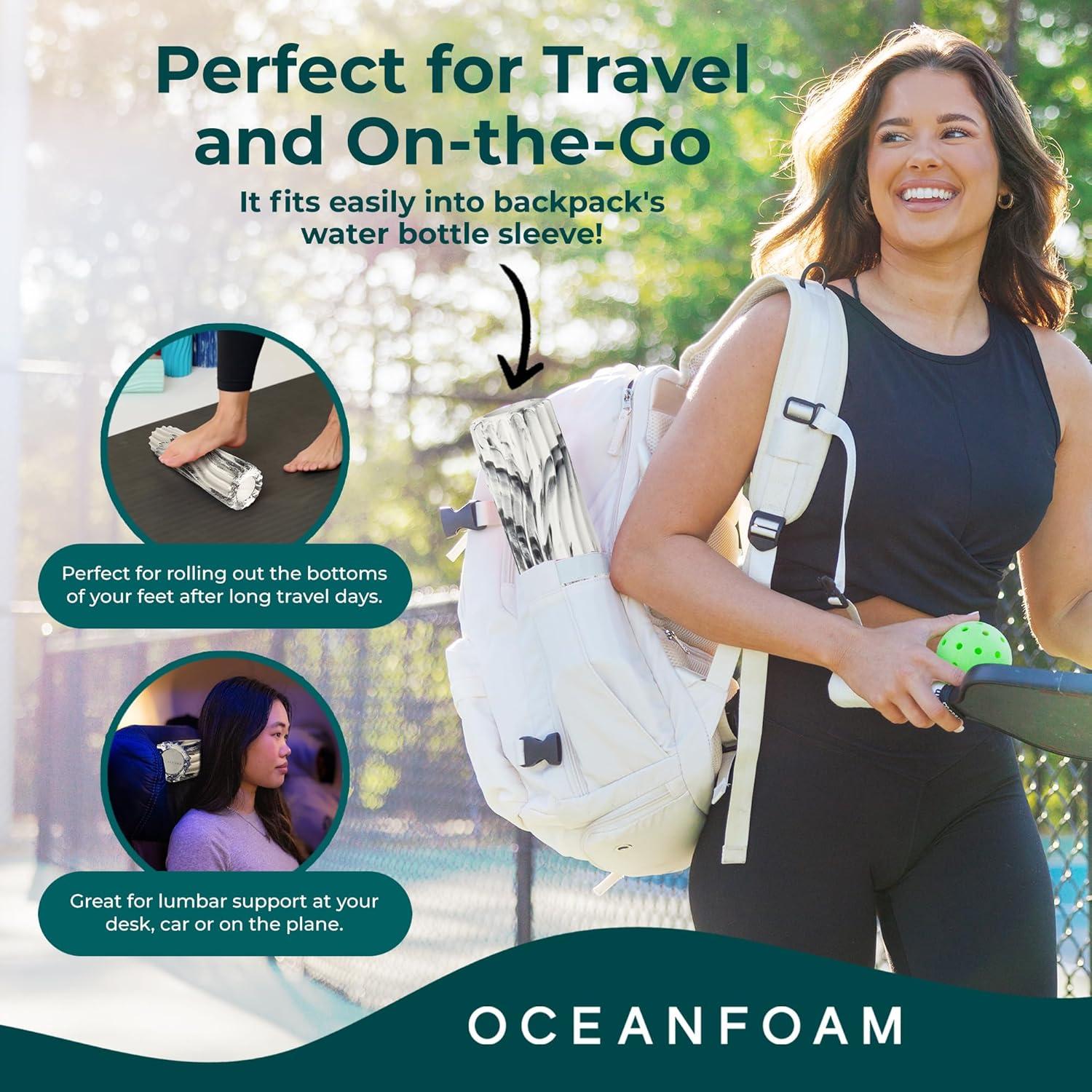 Rodillo de Espuma de Viaje Oceanfoam Ripple 28 cm - Masaje Profundo