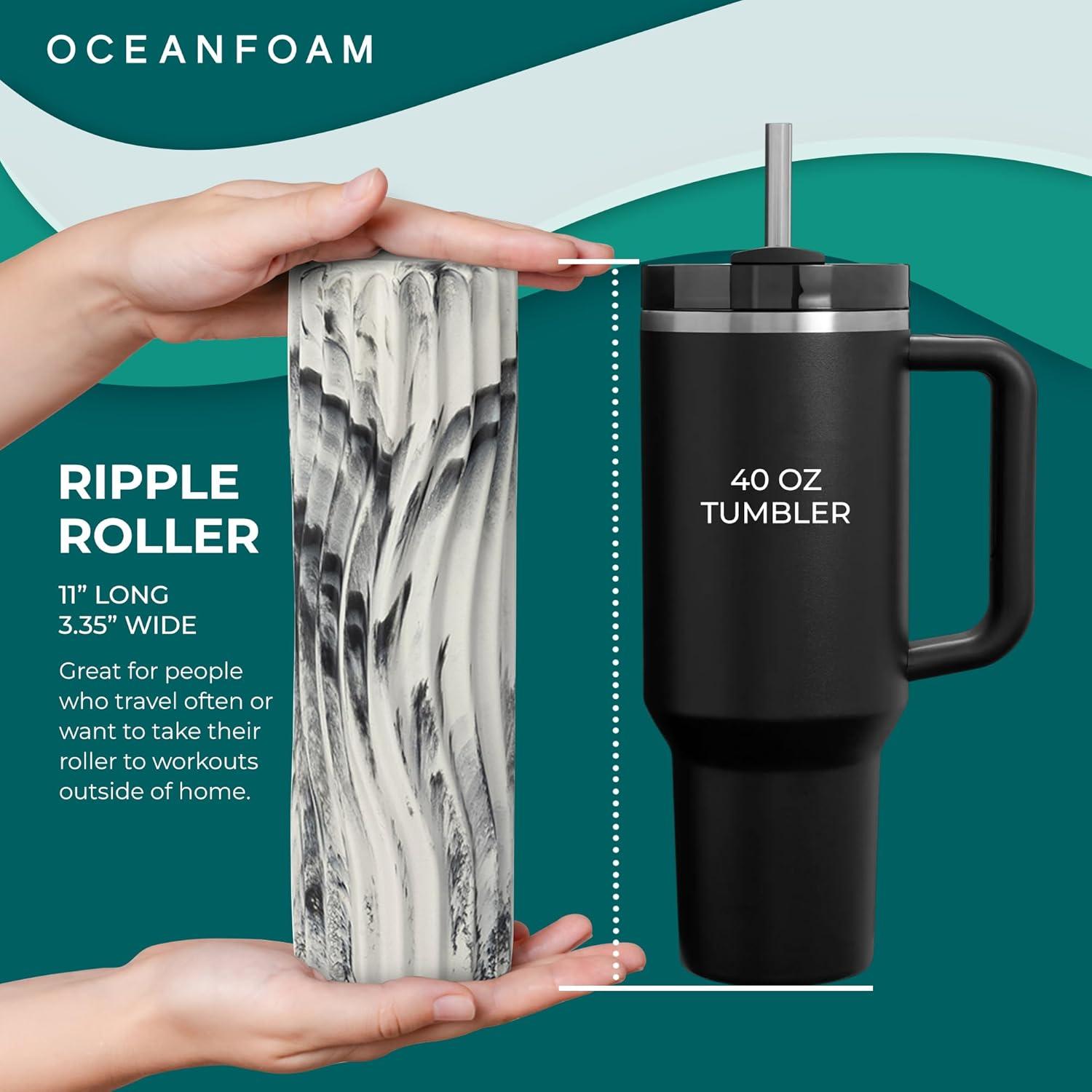 Rodillo de Espuma de Viaje Oceanfoam Ripple 28 cm - Masaje Profundo