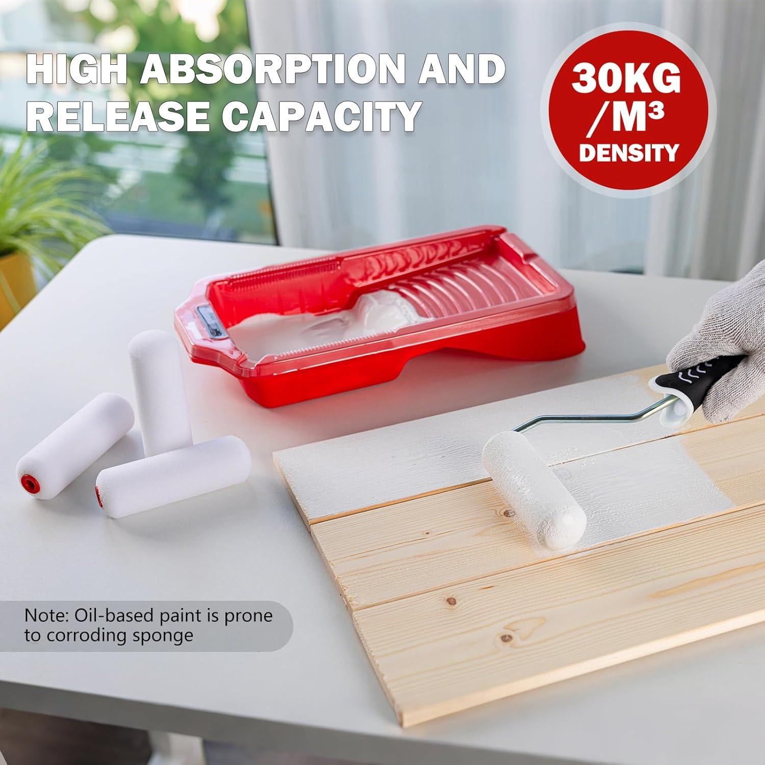 Fundas de Rodillo de Espuma Mister Rui 4" Densidad 30kg/m³ Paquete 5